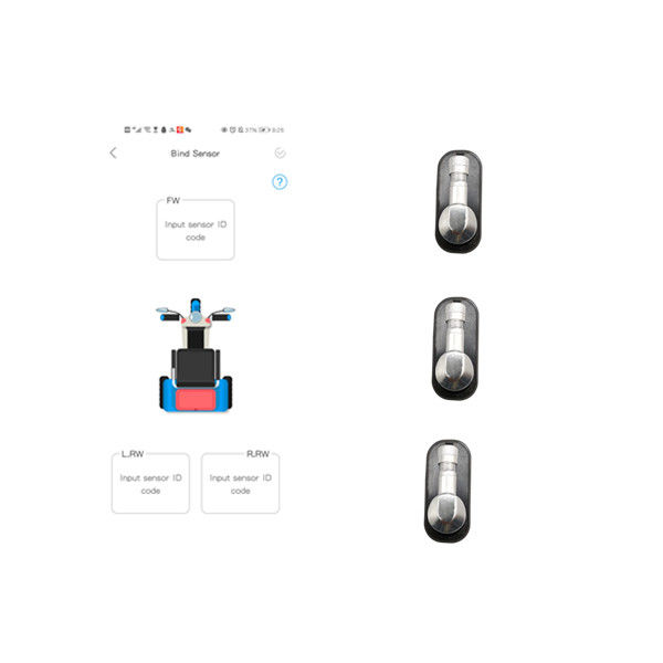バイクの自転車のタイヤ空気圧 センサーBLE 2.4Ghzのための前部3荷車引きTPMS